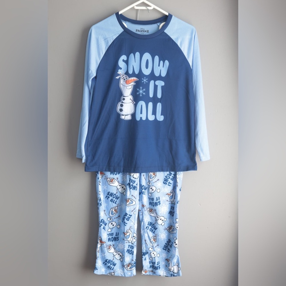 Briefly Stated‎ Disney Frozen Movie Womens Pajamas Sz S Fleece Olaf Elsa Anna